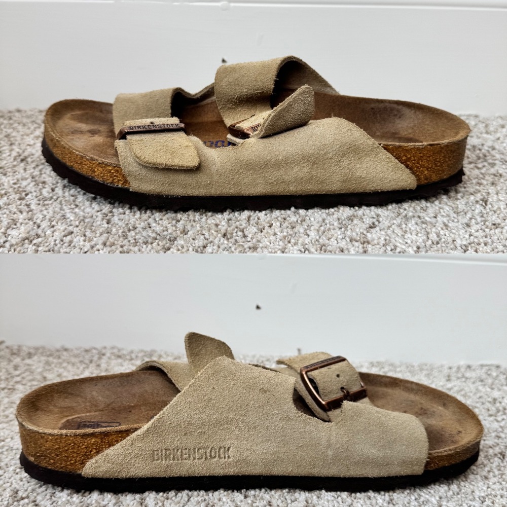 Birkenstock Arizona Suede Sandals Taupe Women's Size 7 Boho Granola Gorpcore - Picture 5 of 8